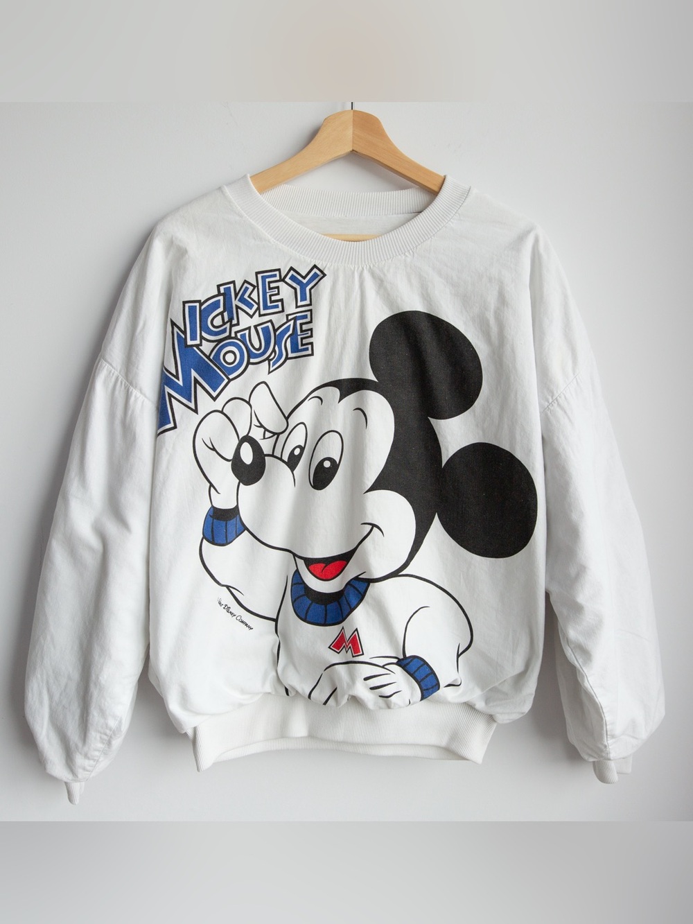Vintage 80s Disney Mickey Mouse Reversible Puffy AOP Comic Pullover